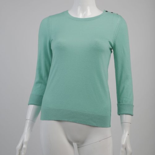Ann Taylor 3/4 Sleeve Crewneck Teal Sweater