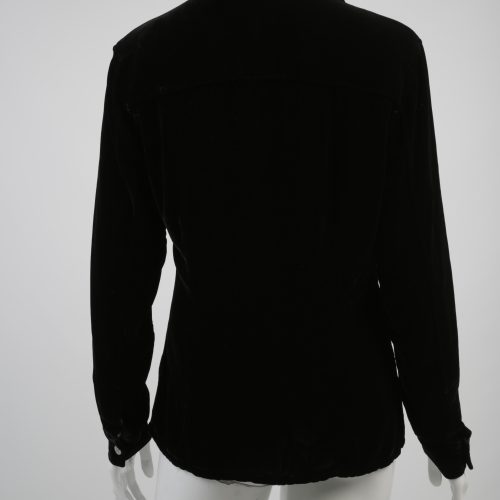 Gap Black Velvet button down collared shirt with silver hardware