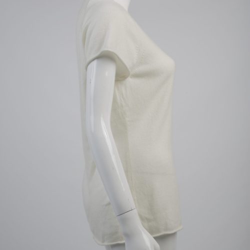 J Crew Cashmere Cap Sleeve Cream Sweater Top