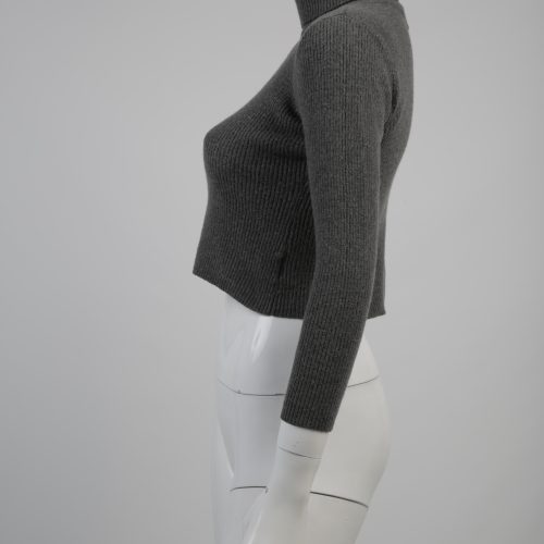 Liz Claiborne Collection Petite Cropped Gray Turtleneck 100% Woolmark wool