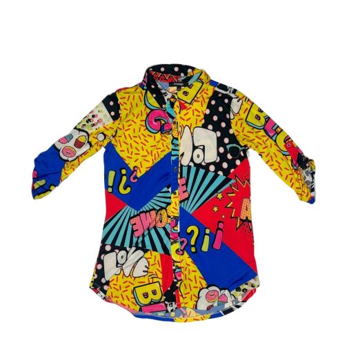 Pop Art Comic Print Button-Down Shirt