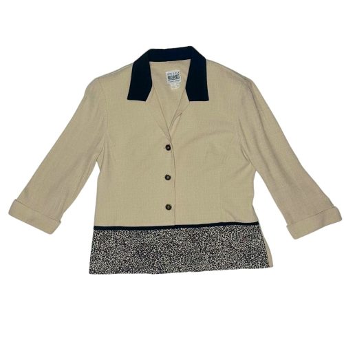 R&M Richards Beige Blazer with Leopard Trim