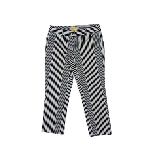 Black & White Striped Cropped Trousers