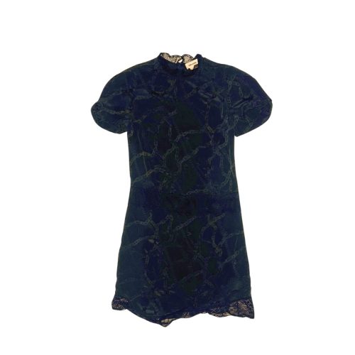 Black Lace Chain-Print Mini Dress