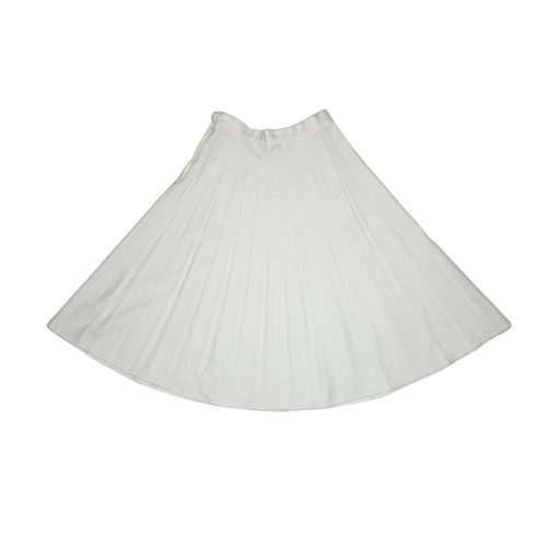 White Pleated Midi Skirt