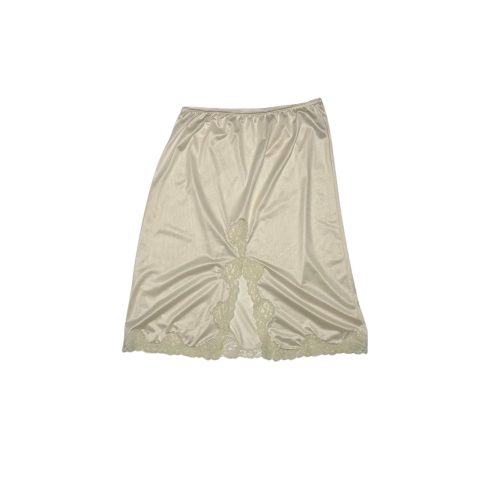 Vintage Cream Lace-Trimmed Half Slip Skirt