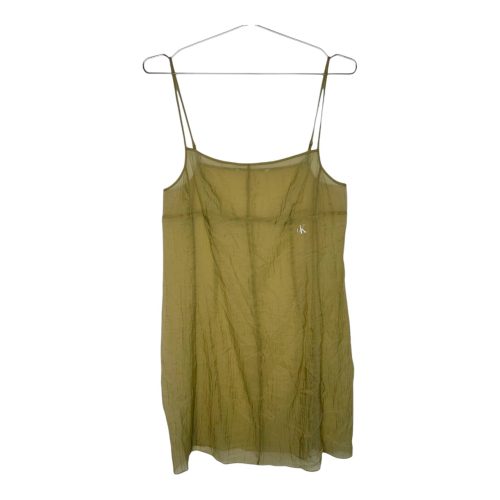Calvin Klein Olive Sheer Crinkle Top
